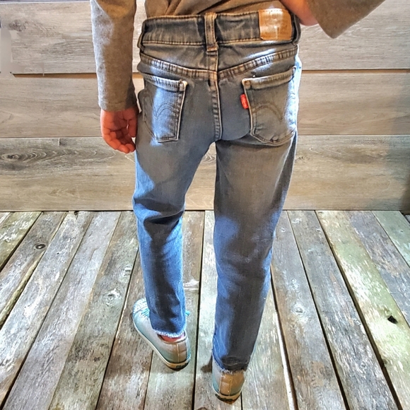 Levi's 710 Ankle Super Skinny Jeans Girls 6 Regular (5-7 years) raw edge hem - Picture 2 of 15